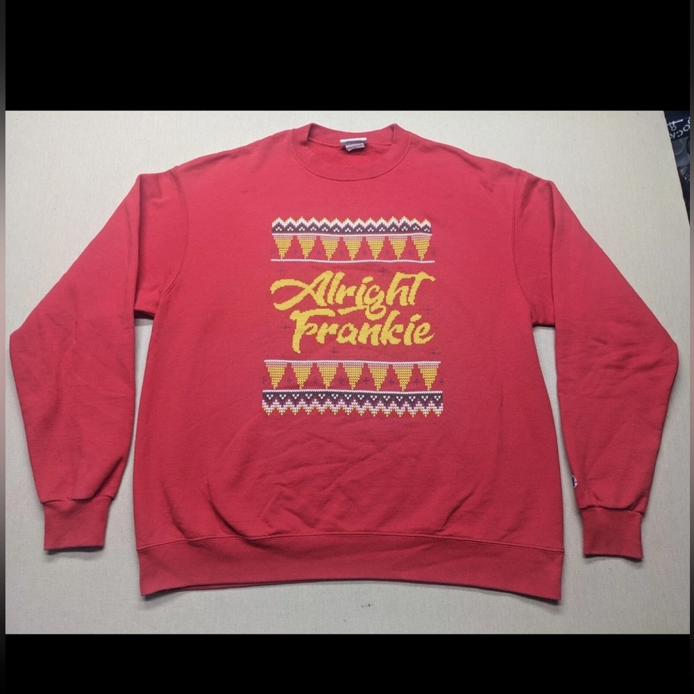 Barstool Sports Alright Frankie Christmas Sweatshirt, Men XL